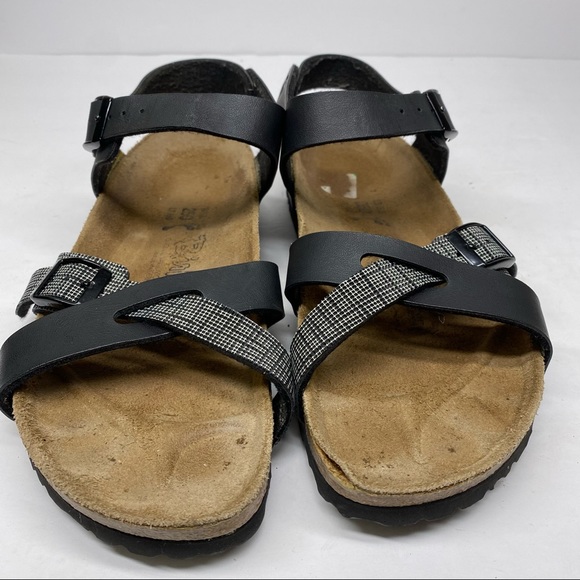 Birkenstock Plaid Black Strappy Sandals - Picture 4 of 6